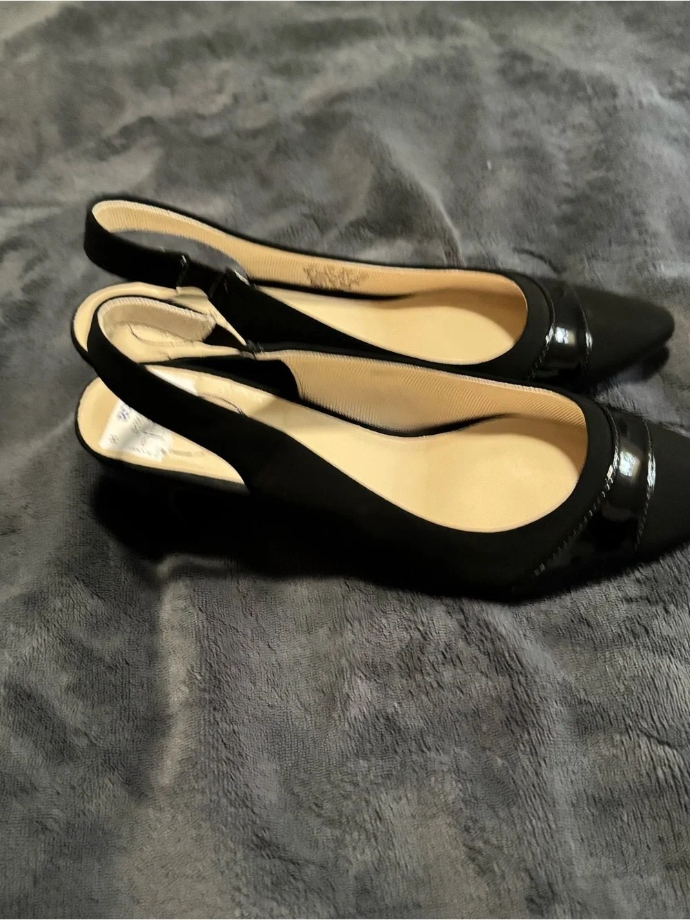 Life Stride Black Slingback Block Heel Pumps - Picture 2 of 7